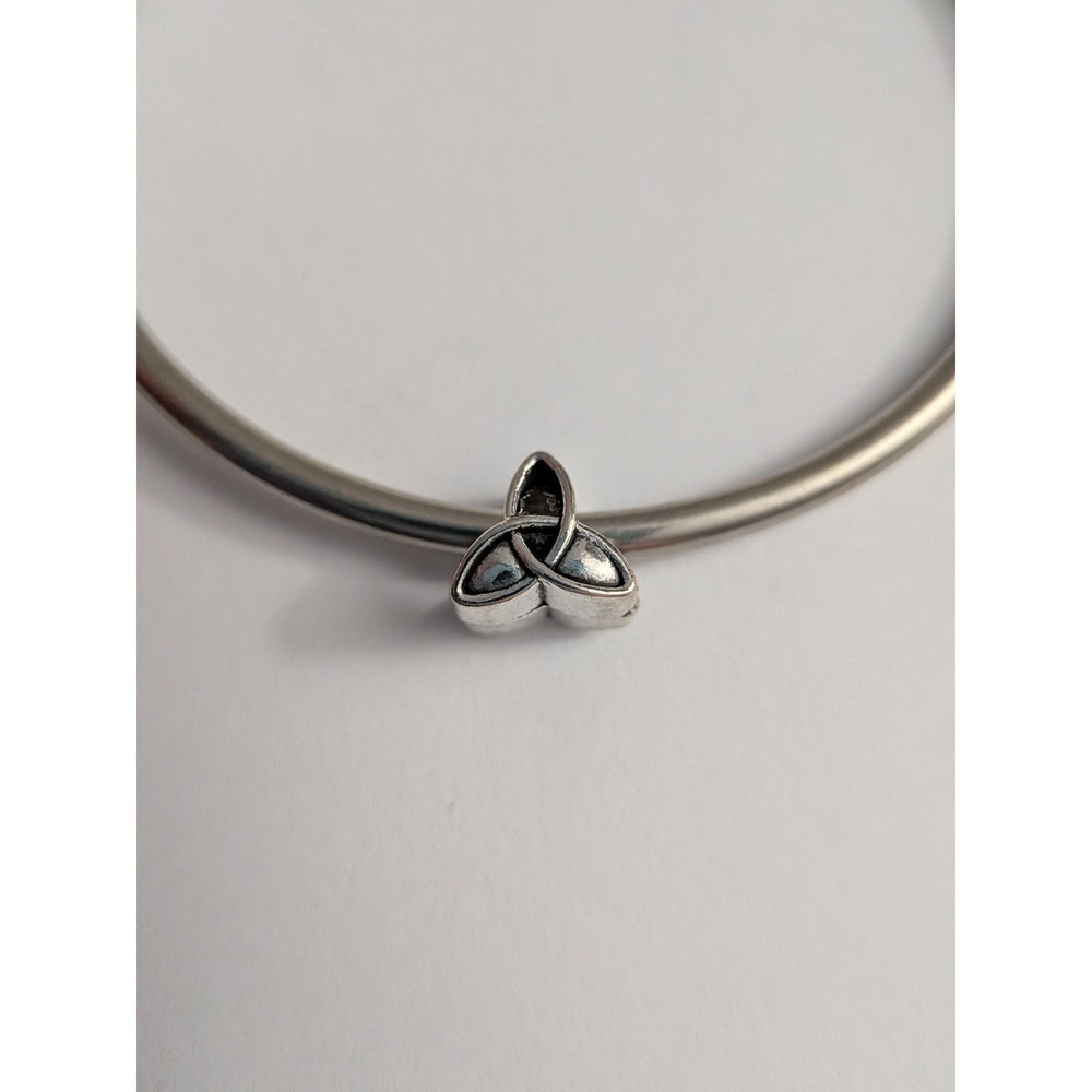 Celtic Trinity Knot Triquetra Bead Charm Silver Tone for Bracelet